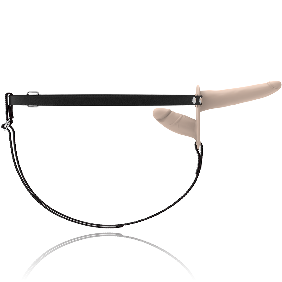 Fetish submissive double penetrix strap-on flesh