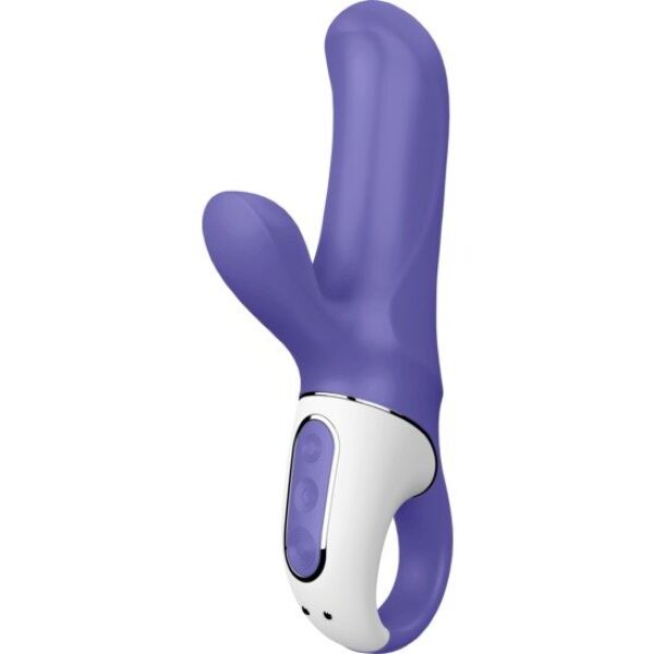 Satisfyer Magic Bunny rabbit vibrator, showing its curved shaft and the clitoral arm