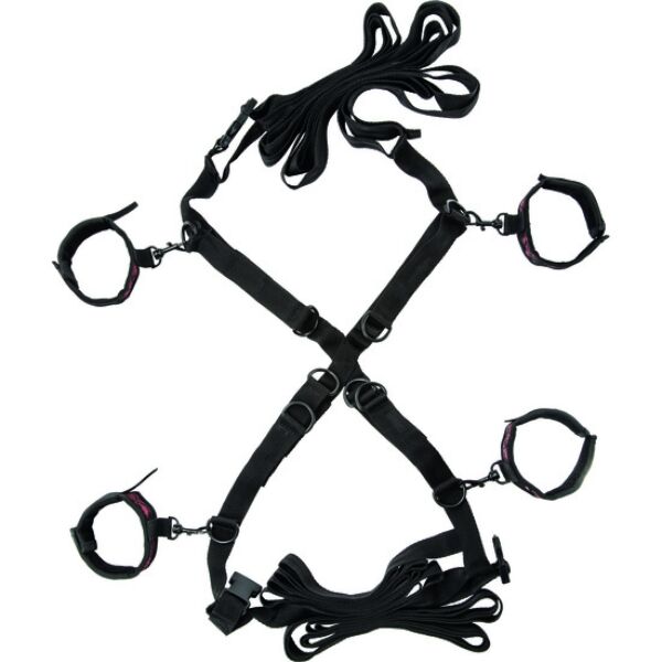 CalExotics Scandal Over the Bed Cross bondage kit with straps and plush cuffs