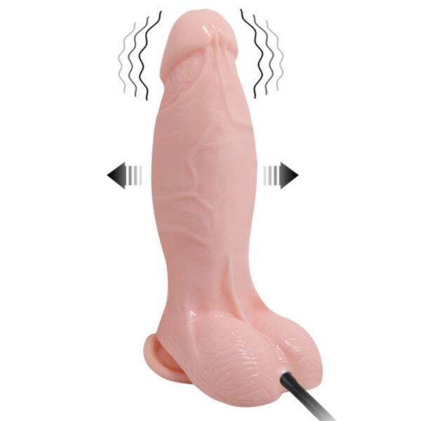 Baile 18.8 cm inflatable dildo, realistic, with testicles, a suction cup on the base and a pump