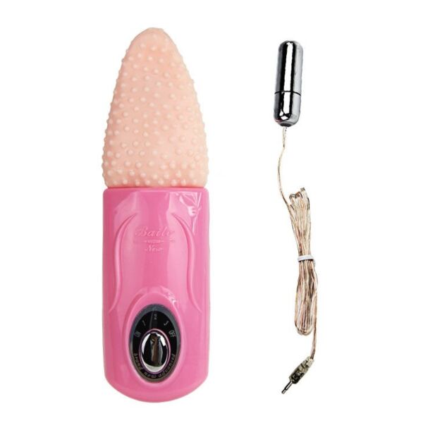 Baile vibrating tongue, a flexible tongue-shaped toy with raised nubs