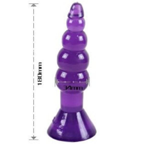 Baile 17 cm butt plug with a wavy shape and a suction cup base