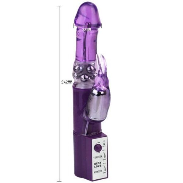 Baile Hot Lady II rabbit vibrator with a beaded shaft and a bunny-shaped clitoral stimulator