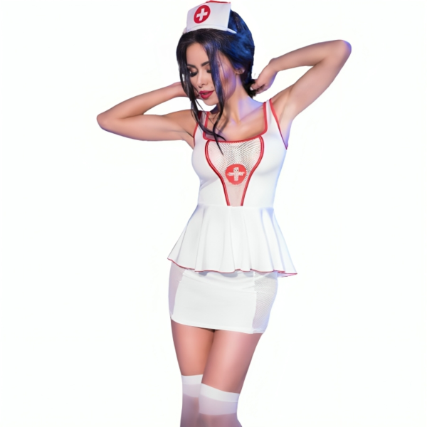 Chilirose CR 4160 nurse costume with top, skirt, headband, thong and stockings
