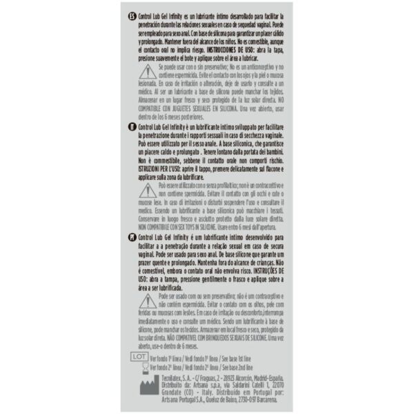 Control Lub Gel Infinity silicone lubricant 75 ml