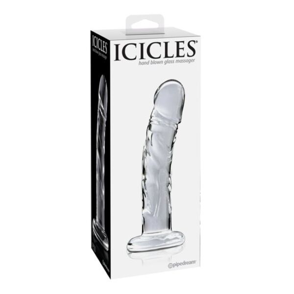 Pipedream Icicles N. 62 glass dildo, curved with a flat base