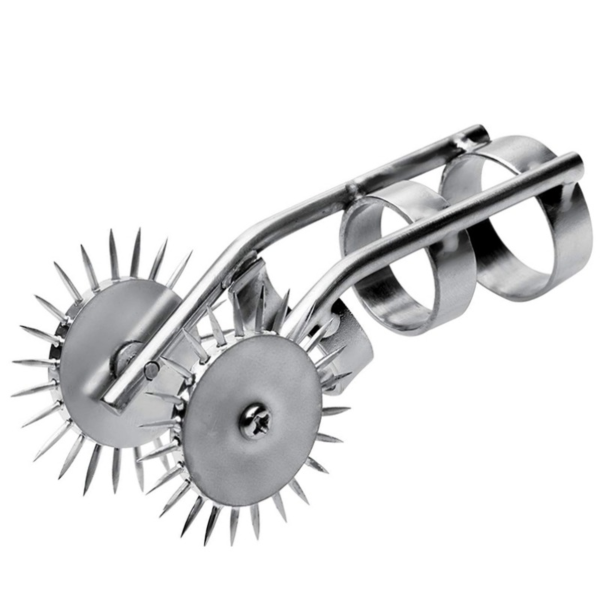 Metal Hard thimble stimulator with two wheels and three rings