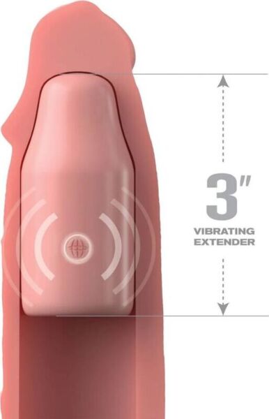 Fantasy X-tensions Elite Mega X-tension Light penis sleeve with vibrating extension and remote