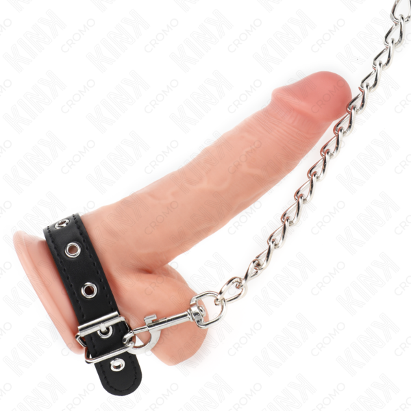Kink Ring Power cock ring with adjustable strap and metal chain