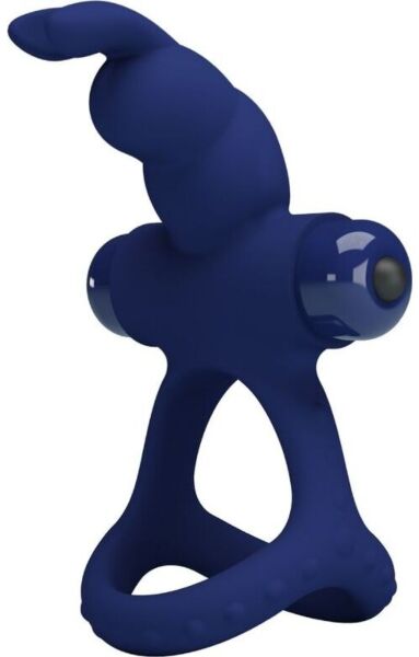 Blue Pretty Love BI-210321 vibrating cock ring with its two rings