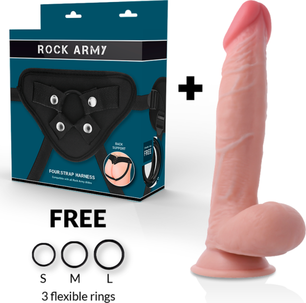 Rock Army Dual Density Sherman 24 cm realistic dildo, flesh-coloured, with suction cup base