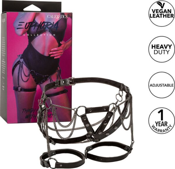 CalExotics Euphoria thigh harness with metal chains