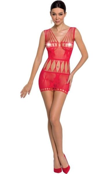 Passion BS090 mesh lingerie mini dress with lace and sheer panels