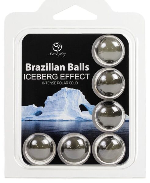 Set of 6 Secret Play Brazilian Balls Iceberg, massage oil balls with a cold effect