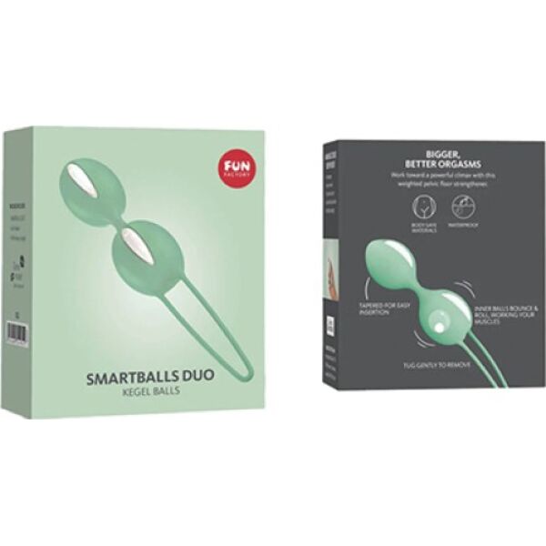 Fun Factory Smartballs Duo double Kegel balls, with their cord