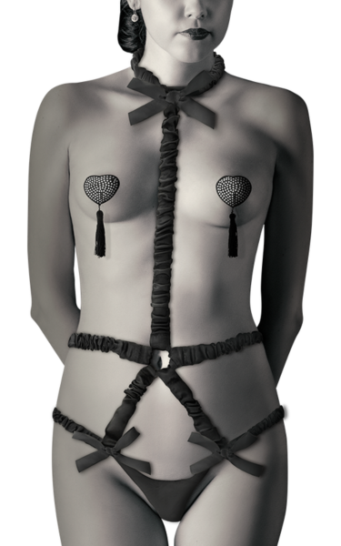 Coquette Chic Desire lingerie harness with its matching nipple covers