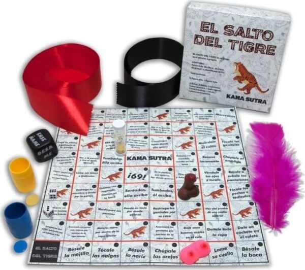 Adult board game Diablo Picante Salto del Tigre with its board, dice and accessories