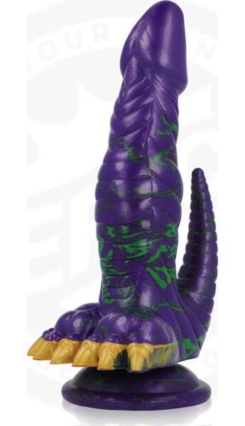 Epic Crocotta Mystic Aurora dildo with its base