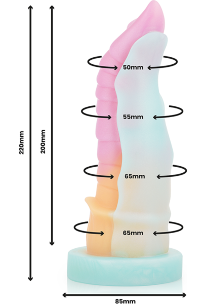 Epic Kelpie liquid silicone dildo inspired by a mythical water horse, with a suction cup base