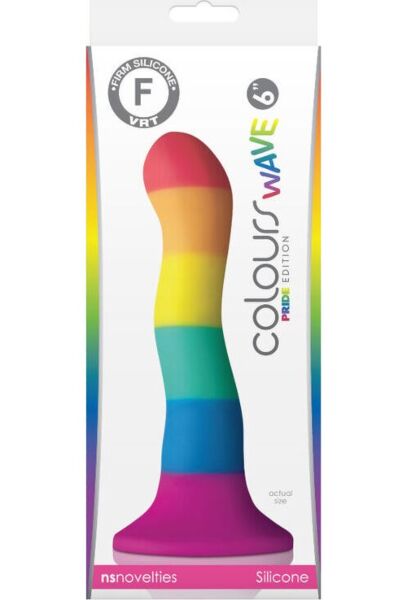 NS Novelties Pride Wave 17 cm dildo, made of silicone, with a suction cup base