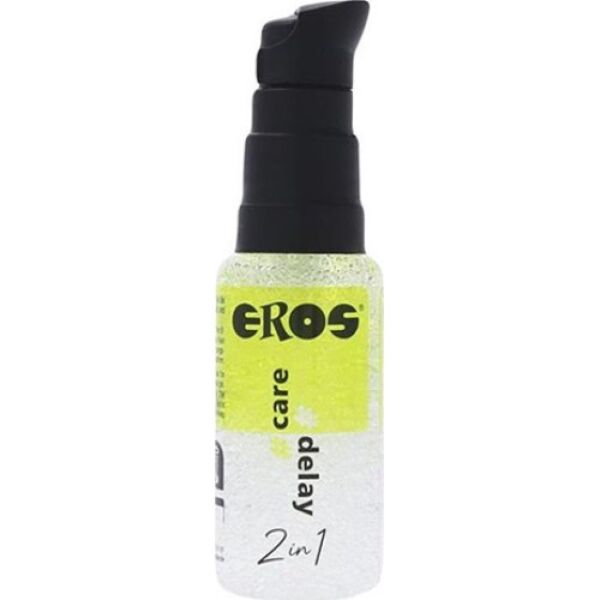 Pump bottle of Eros 2in1 Care Delay gel, 30 ml