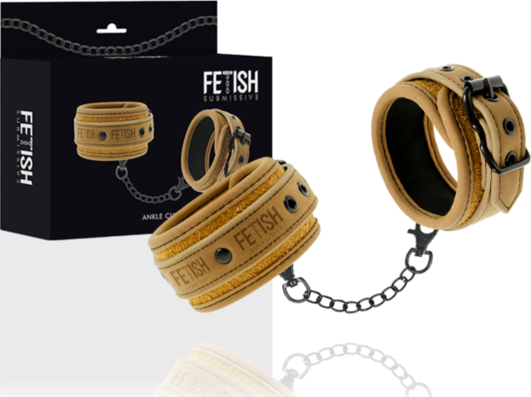 Fetish Submissive Origin cuffs with padded lining and metal buckle fastening
