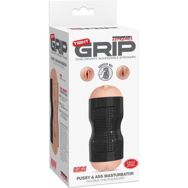 PDX Extreme Tight Grip masturbator with openings shaped like a vagina and an anus