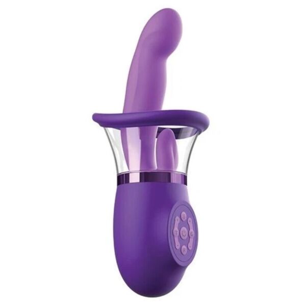 Purple Pipedream Ultimate Pleasure Pro Plus rabbit vibrator with a curved arm and tongue for clitoral stimulation