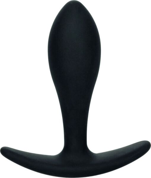 Black CalExotics Boundless Teardrop butt plug, teardrop-shaped with a handle at the base
