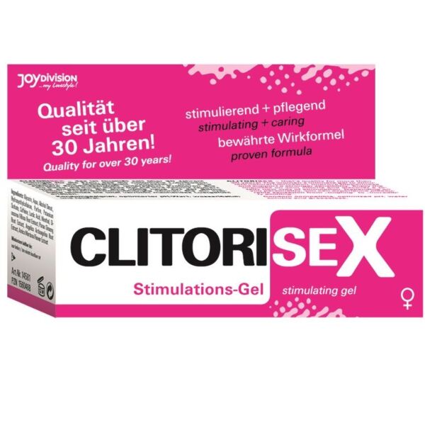 Joydivision Clitorisex stimulating gel in its 25 ml bottle