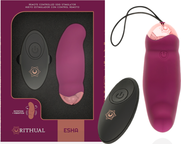 Rithual rotating vibrating egg next to its remote control