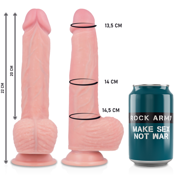Rock Army Hawk realistic dildo with suction cup base