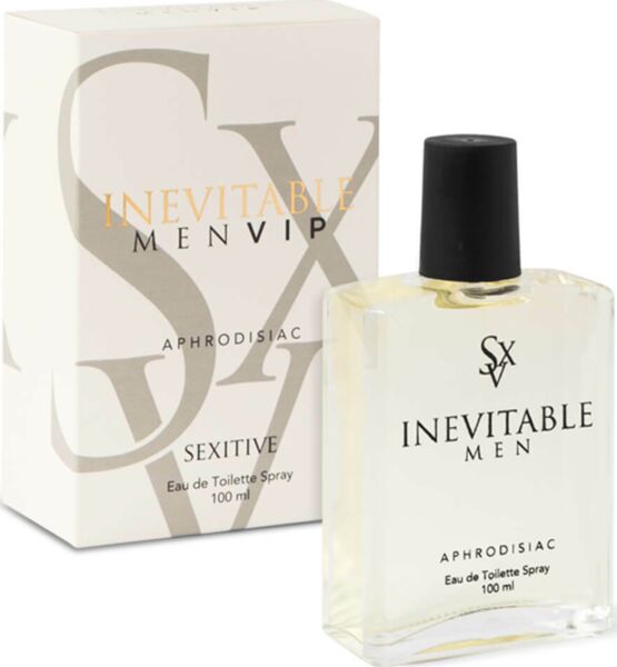 Glass bottle of Sexitive Inevitable Men 100 ml perfume with spray