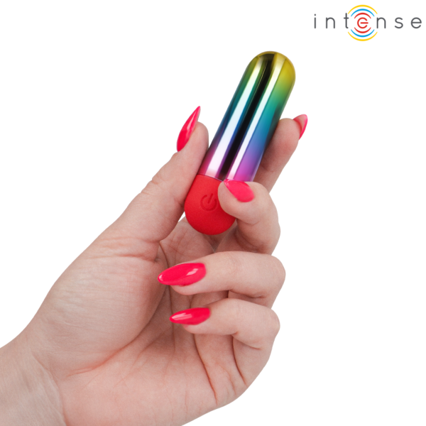 Intense Debbie Rainbow bullet vibrator with a multicoloured rainbow finish