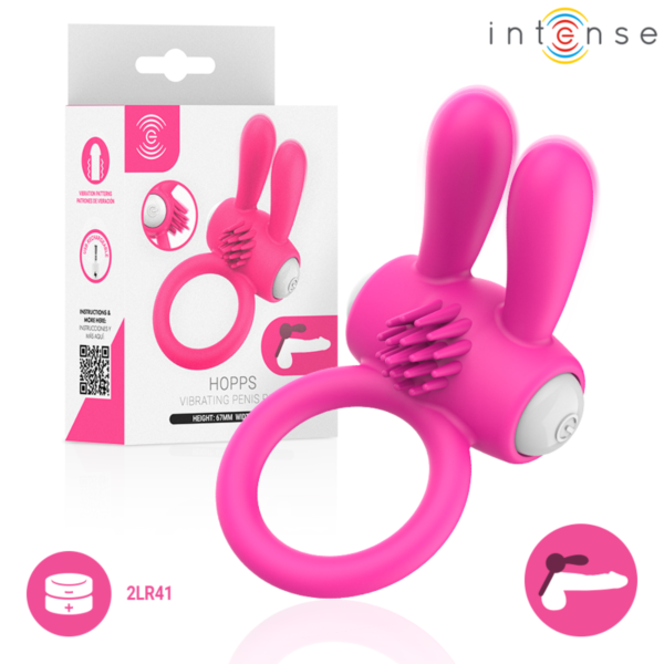 Intense Hopps vibrating cock ring with ears and a textured front surface