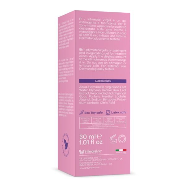 30 ml bottle of Intymate Virgel water-based gel