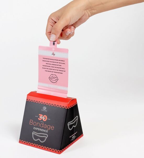 Secret Play 30 Días Bondage Experience card game, French and Portuguese edition