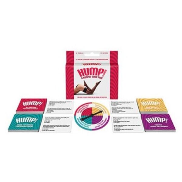 Kheper Games HUMP! couples' card game with its box, cards and spinner