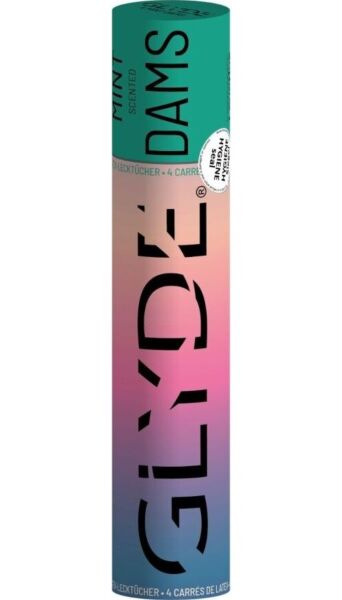 Pack of Sheer Glyde Dams latex dental dams for oral sex