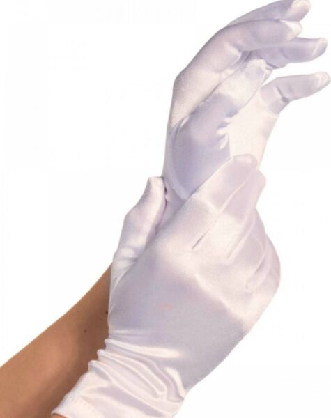 Leg Avenue Satin Wrist Length short satin gloves