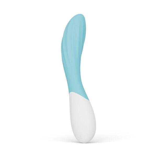 LELO Mona Twist G-spot vibrator, showing its curved shape and spiral ridges