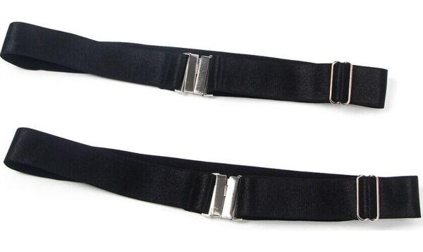 Black Subblime thigh garters with elastic straps and adjustable buckles
