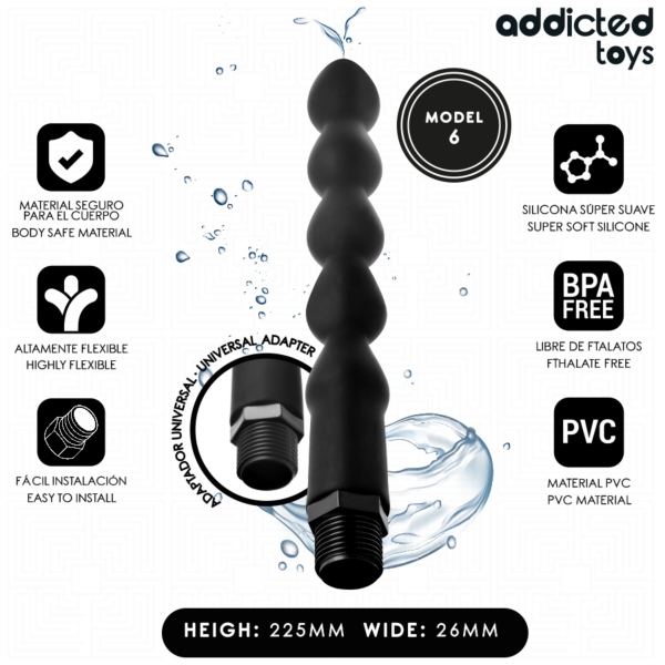 Addicted Toys Model 6 anal douche with its universal adapter