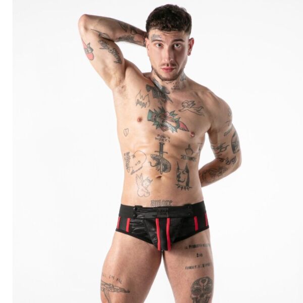 Locker Gear Full Military Access jock brief, with the front open