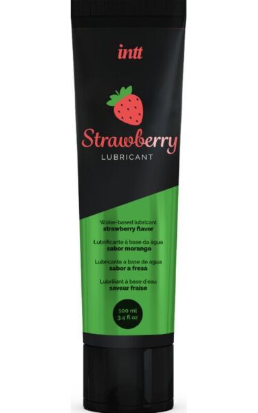 INTT 100 ml water-based lubricant, in candy floss flavour and strawberry flavour