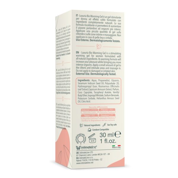 Luxuria BIO Warming stimulating warming gel 30 ml by Intimateline