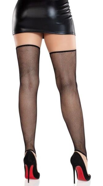 Black Leg Avenue Stevie fishnet stockings, footless with a toe loop