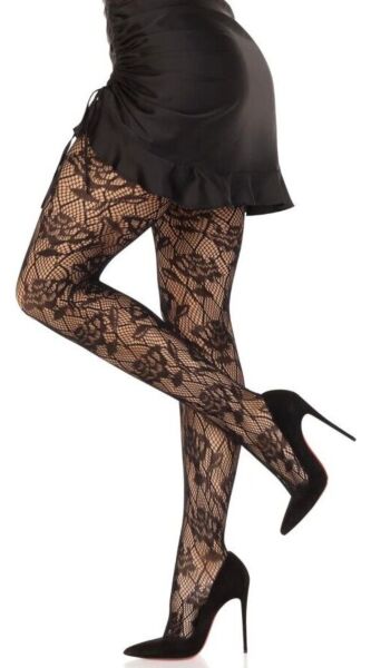 Leg Avenue Bow Net Tights fishnet tights in black, with bows woven into the net
