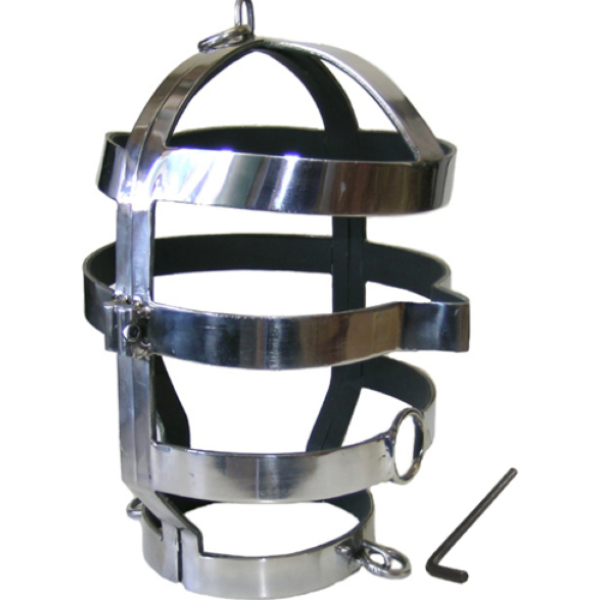 BDSM mask Metal Hard Mask with Steel Necklace with its collar
