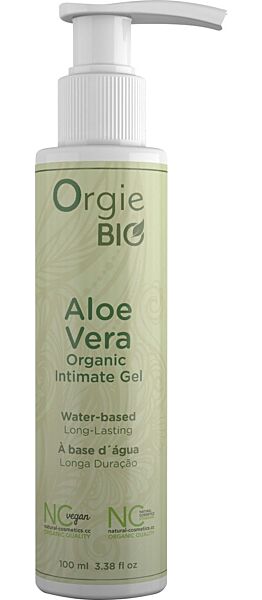 Orgie Bio Aloe Vera 100 ml water-based lubricant in a pump bottle